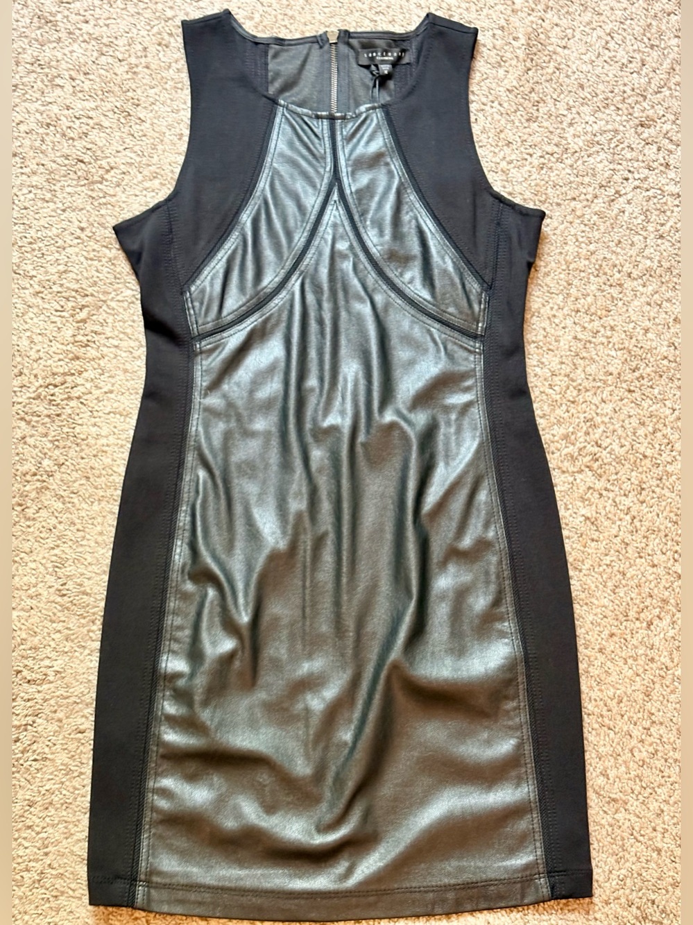 Sanctuary Black Leather Sheath Dress